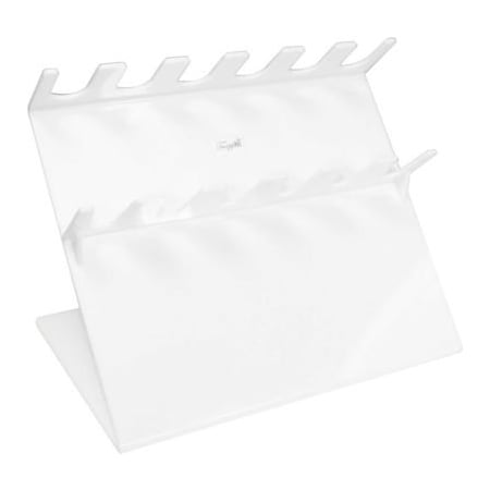 Trippnt TrippNT 6-Slot Slanted Acrylic Auto Pipettor Holder, 11"W x 7"D x 8"H, White 50176